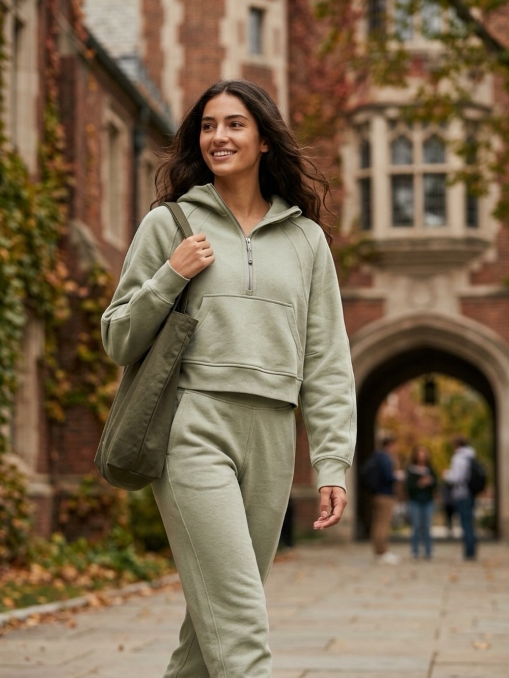 NWT Lululemon Scuba Oversized Half-Zip Hoodie - Fog Green - XS/S